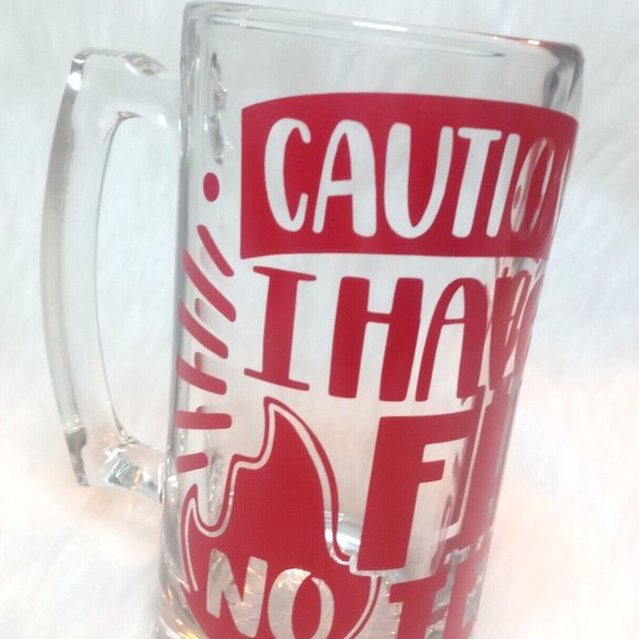 Glass Beer Mug heavy clear Custom Design Red 26.5oz Unisex Personalized - Picture 7 of 7